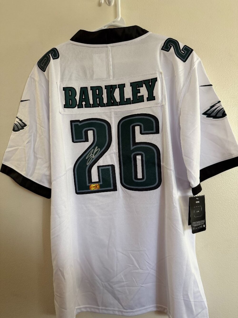 SAQUON BARKLEY SIGNED PHILADELPHIA EAGLES AUTOGRAPHED NIKE JERSEY W/COA Larg25-2